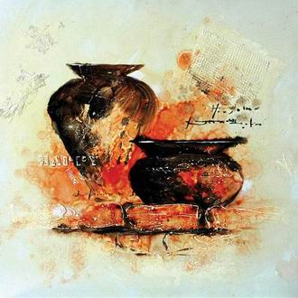 Textured Utensils oil painting